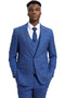 Men's Stacy Adams mauve plaid business suit. Two-button jacket, vest, and matching pants. Structured silhouette, notched lapels, and pockets. Primarily mauve tones, tailored for a cohesive look.
