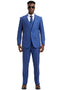 Men's two-button vested business suit. Fitted blazer with notch lapel, front/chest pockets. Textured mauve plaid fabric. Straight-leg trousers.
