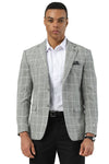 Men's Stacy Adams Modern Fit Windowpane Plaid Blazer in Grey