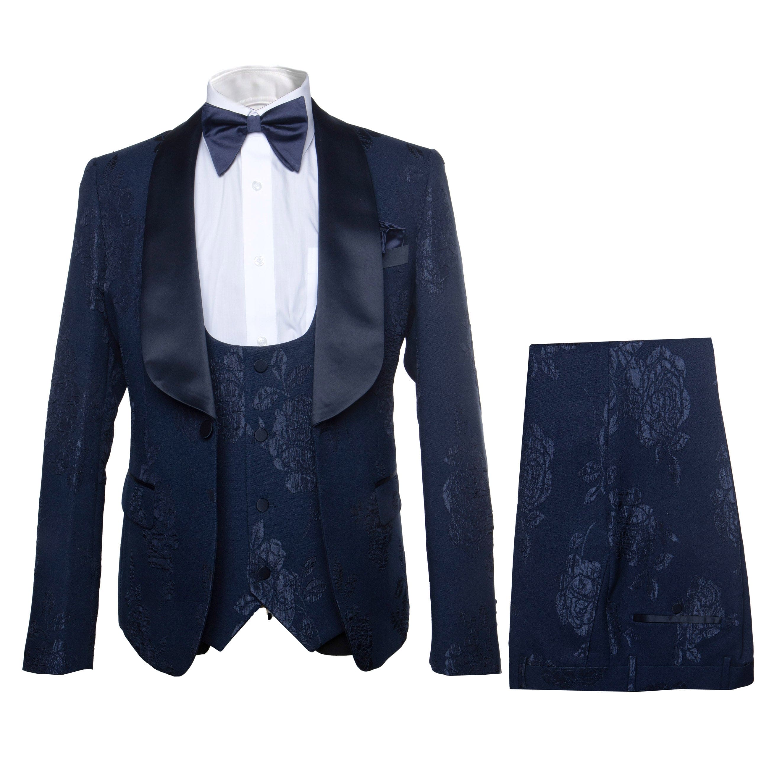 Rossi Man RM1252 – Men's 3-Piece Smoking Style Tuxedo for Elegant Evenings