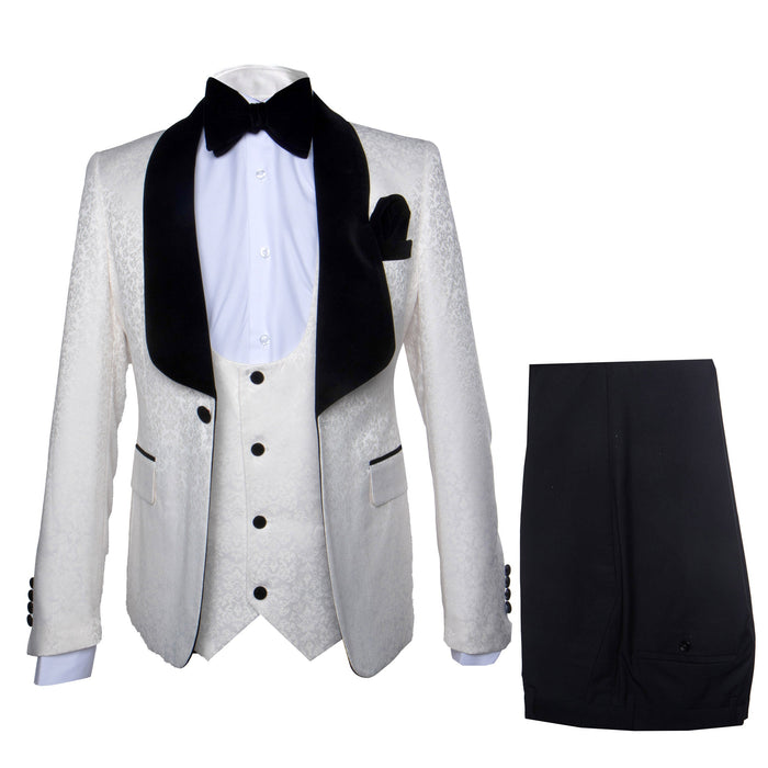Rossi Man RM1449 â€“ Formal 3-Piece Smoking Style Tuxedo for Men
