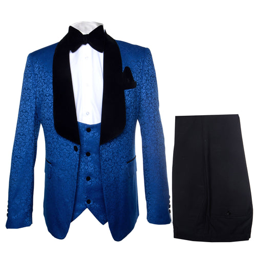 Rossi Man RM1483 – Slim Fit Smoking Style 3-Piece Tuxedo for Men