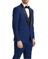 Stacy Adams - Indigo 3 Piece Hybrid Fit Tuxedo Satin Shawl Lapel