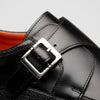 Pego Black Monk Strap Shoes by Mezlan – Deerskin & Shiny Calf Leather Dress Shoes Made in Spain