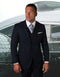 3 piece Suit - Navy Blue   Three Piece Suit -Mens 2 Button Modern Fit Vested Pick Stich Suit in Navy Blue