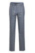 Mens Plaid Suit - Patterned Business Suit - Mens Designer Two Button Slim Fit Notch Lapel Suit In Grey Windowpane Plaid