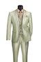 Slim Fit 3 Piece Satin Suit in Light Sage