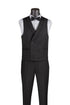 Slim Fit Tuxedo 3 Piece with Matching Bow Tie in Black