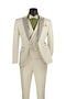 Slim Fit Tuxedo 3 Piece with Matching Bow Tie in Ecru