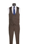 Slim Fit 3 Piece Stretch Fabric Suit in Brown