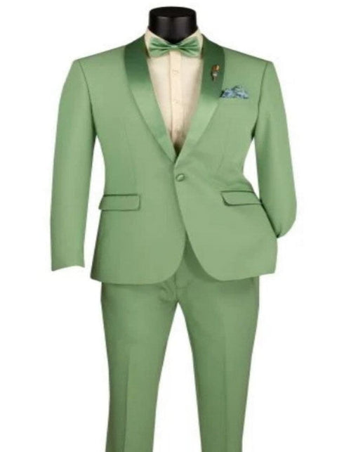 Mens Two Piece Shawl Lapel Slim Fit Tuxedo