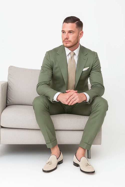 Sage Green Groomsmen Suit