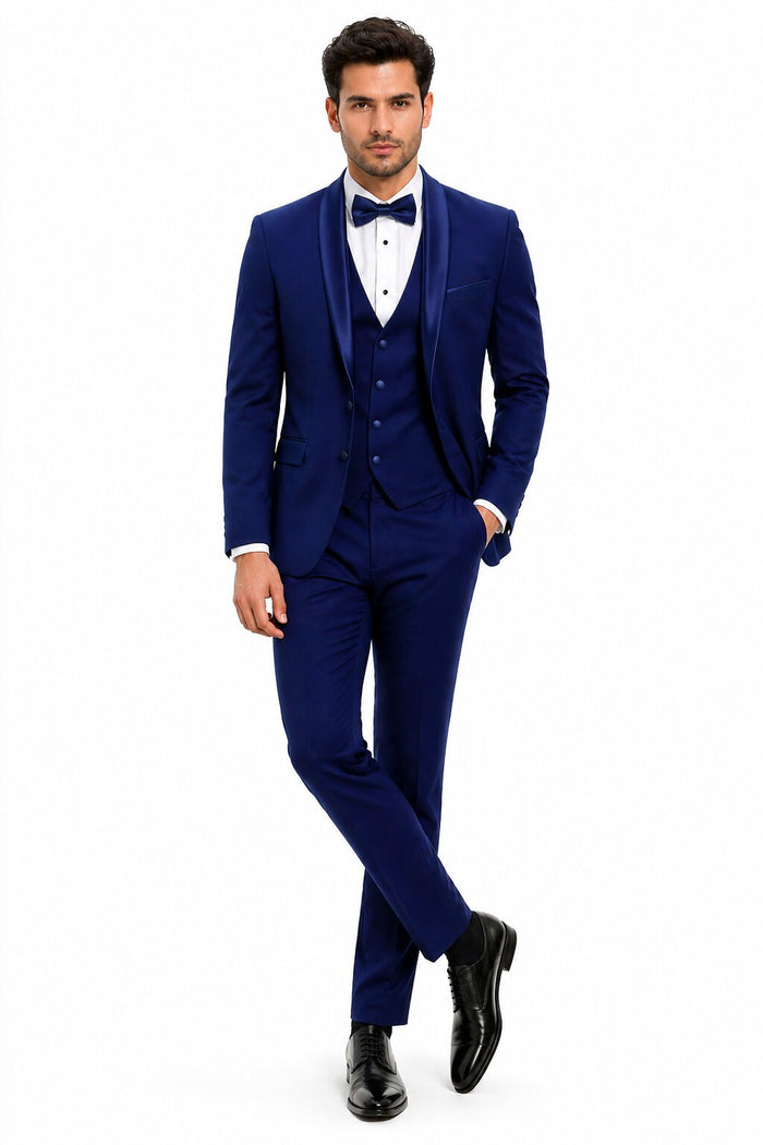 Sapphire Cobalt Blue - Light Navy Blue Tuxedo - Indigo Tuxedo - Wedding Tuxedo Suit