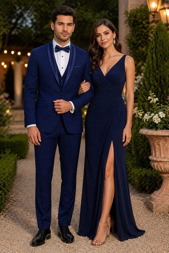 Sapphire Cobalt Blue - Light Navy Blue Tuxedo - Indigo Tuxedo - Wedding Tuxedo Suit
