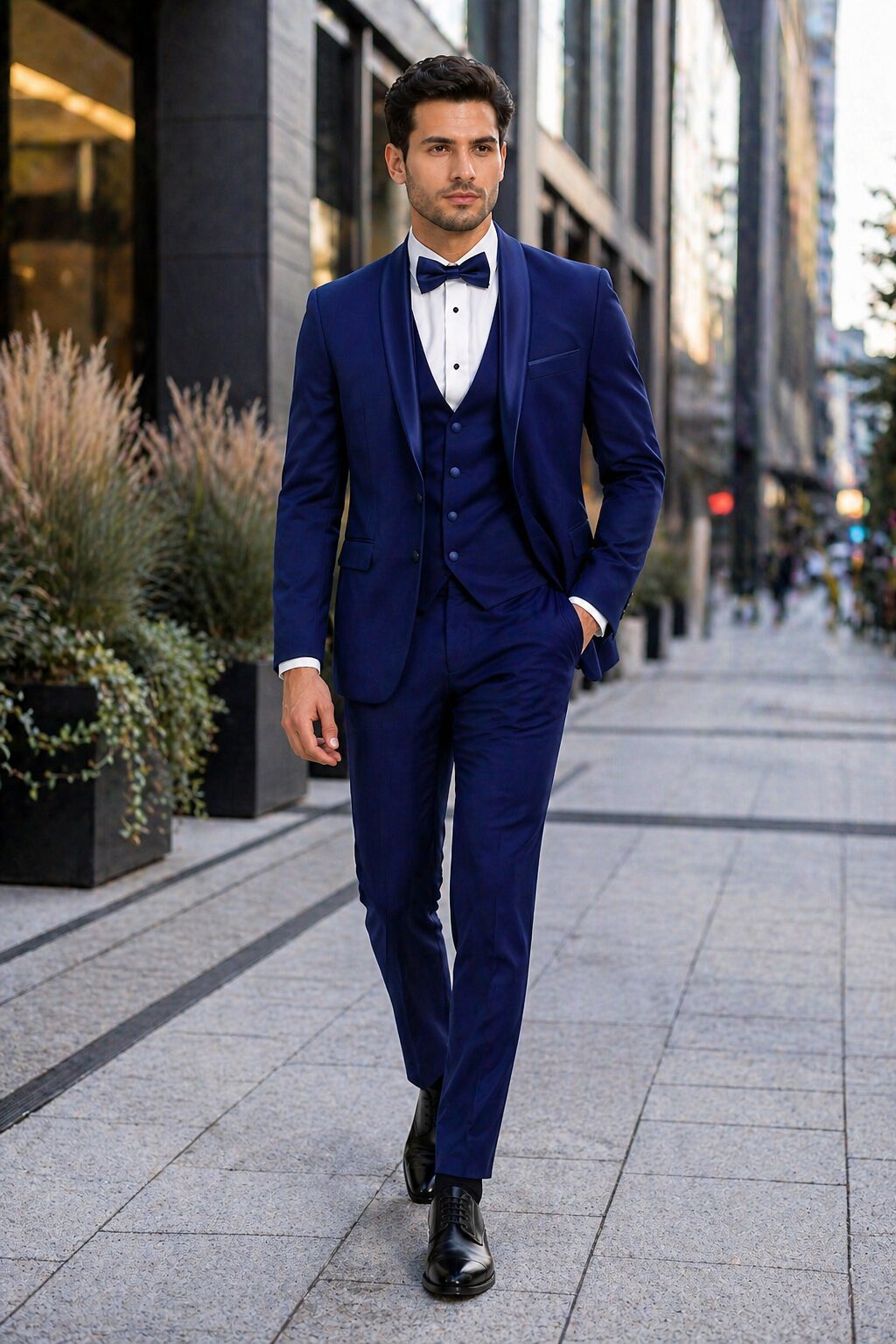Sapphire Cobalt Blue - Light Navy Blue Tuxedo - Indigo Tuxedo - Wedding Tuxedo Suit