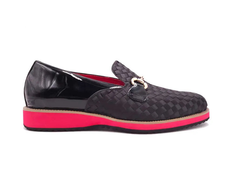Carrucci Satin Weave Leather Bit Loafer