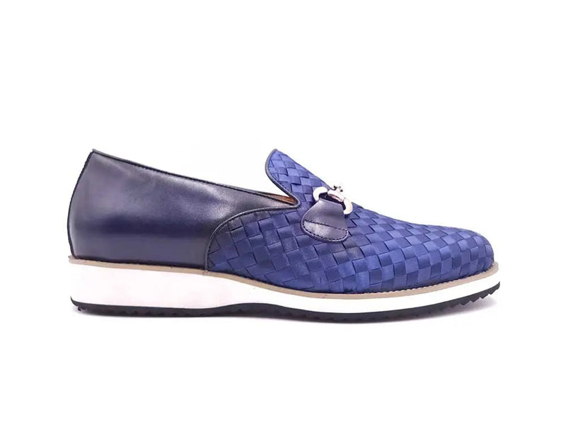 Carrucci Satin Weave Leather Bit Loafer