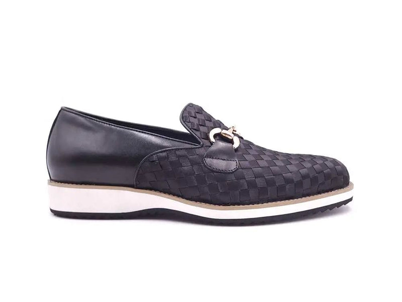 Carrucci Satin Weave Leather Bit Loafer