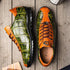 Marco Di Milano Saulo Men's Shoes Green & Cognac Exotic Ostich / Alligator Casual Sneakers