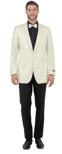 Mens Designer Traditional Shawl Dinner Jacket  Ivory