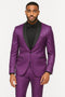 Mens Shiny Purple Tuxedo Jacket with Black Satin Shawl Lapel â€“ Formal Party Blazer for Prom and Weddings