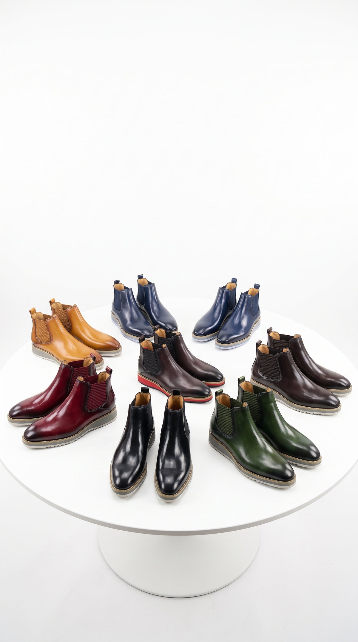 Carrucci Men’s Patina Chelsea Boots, Luxury Dress Casual Ankle Boots in Multi-Color Styles
