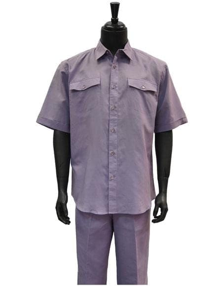 Mens Lavender Linen Suit