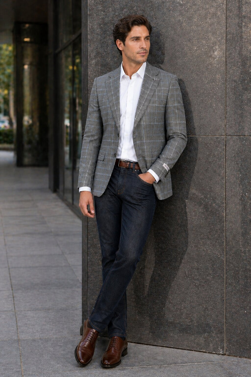Stacy Adams Men's Hybrid Fit Sport Coat - Windowpane Plaid