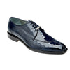 Men's Belvedere Chapo Hornback Caiman Crocodile Dress Shoe in Black