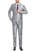 Mens Basic Two Button Classic Fit Silver Grey Sharkskin Suit