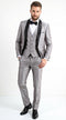 Silver Shiny Tuxedo 3 Piece Suit