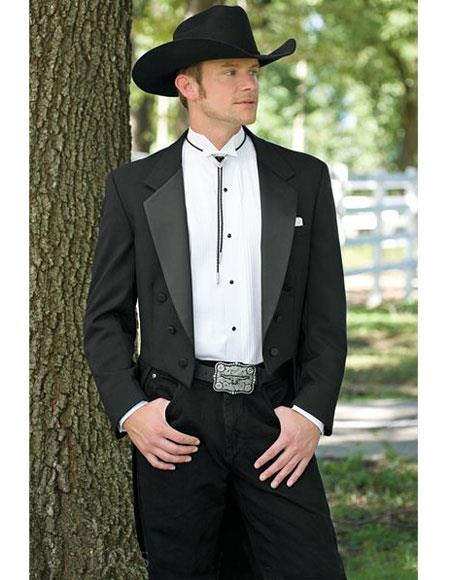 Country Tuxedos For Weddings Mens Black Traje Vaquero Suit & Tuxedo