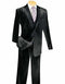 Men's Side Vents 3 Piece Black Velvet Suit Vested Suits