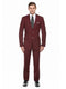 Men's Burgundy Two Button 65% Tetron 35% Viscose Slim Fit Burgundy Suit - AlbertoNardoniStore