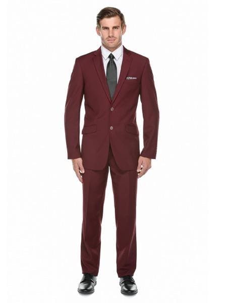 Slim Fit Burgundy Suit - AlbertoNardoniStore