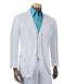 Men's Two Buttons Linen fashion vested White 3 piece suit - Mens Linen Suit