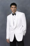 Snow White Dinner Jacket 100% Poly - Cheap Priced Blazer Jacket For Men Online1 Button Shawl Collar - AlbertoNardoniStore