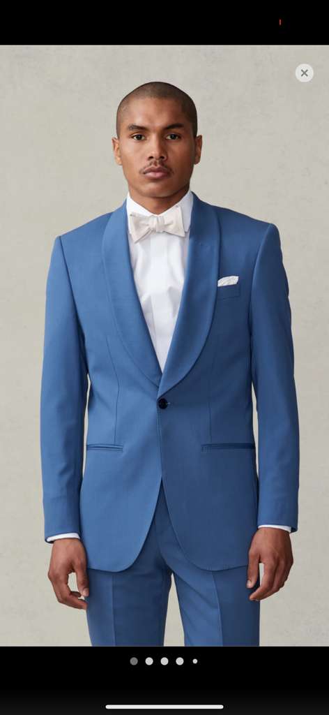 Men’s Sky Blue Suit with Shawl Lapel – Formal Wedding and Prom Dinner Jacket Set, Steel Blue Color