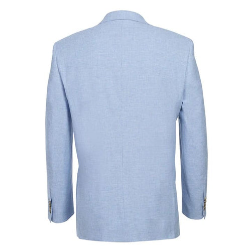 Mens Classic Two Button Linen & Cotton Summer Sport Coat Sky Blue Blazer Houndstooth
