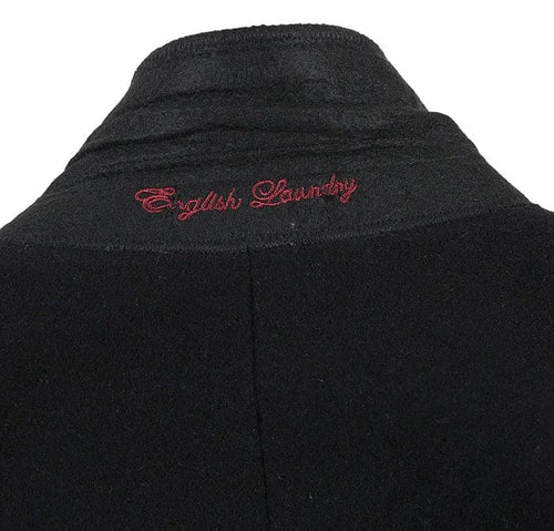 Mens Black Overcoat -Black Fall-Winter Essential Slim Fit Overcoat Wool Blend