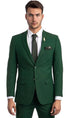 Men's Basic 2 Button Notch Lapel Slim Fit Wedding Suit in Hunter Green