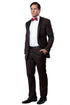 Western Suits For Wedding - Cowboy Suit With Trim Collar - Slim Fit Cut -  Brown Fitted Pants