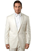 Men's Slim Fit One Button Satin Trim Peak Lapel Prom & Wedding Tuxedo In Ivory