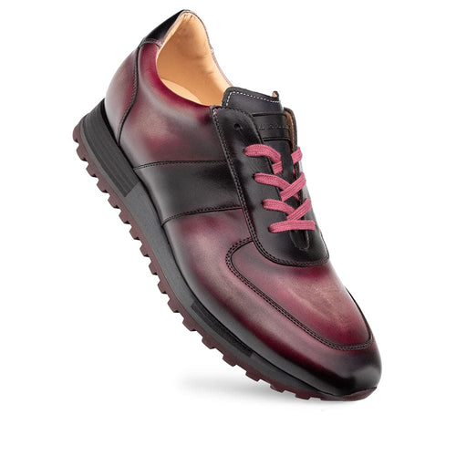 Men's Latini Multi-Tone Graphite Sneakers by Mezlan – Hand-Burnished Calfskin, Made in Spain