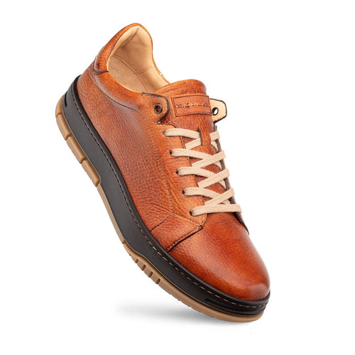 Men's Grazia Dark Cognac Deerskin Street Sneakers by Mezlan – Luxury Comfort, Made in Spain