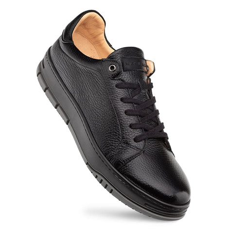 Men's Grazia Black Deerskin Street Sneakers by Mezlan – Luxury Casual Footwear, Made in Spain