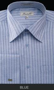 Blue Striped Dress Shirt - AlbertoNardoniStore