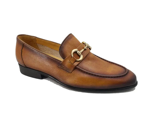 Soft Calfskin Loafer with Gold Horse Bit Detail
