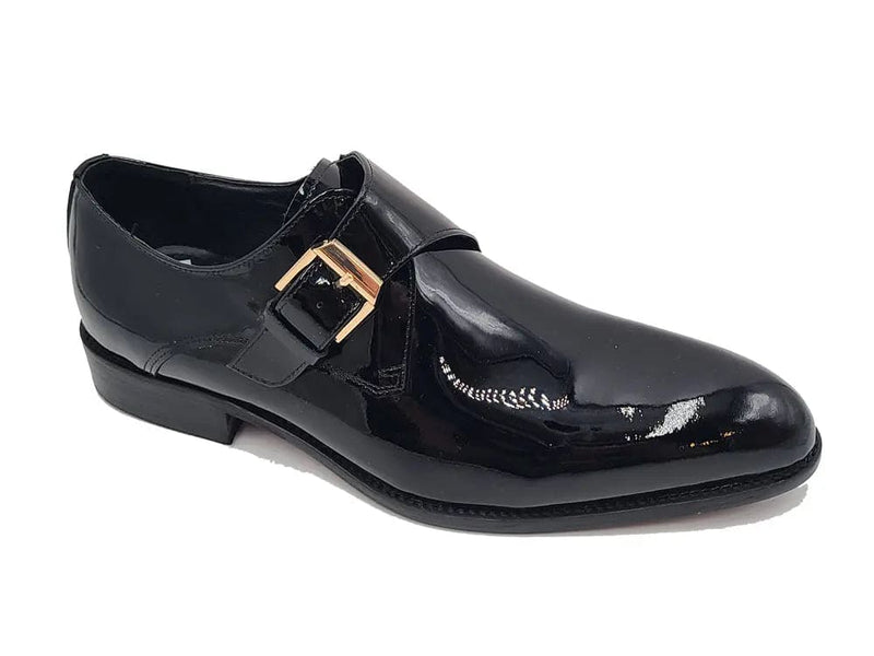 Carrucci Soft Calf Patent Leather Single Monk Slip-on