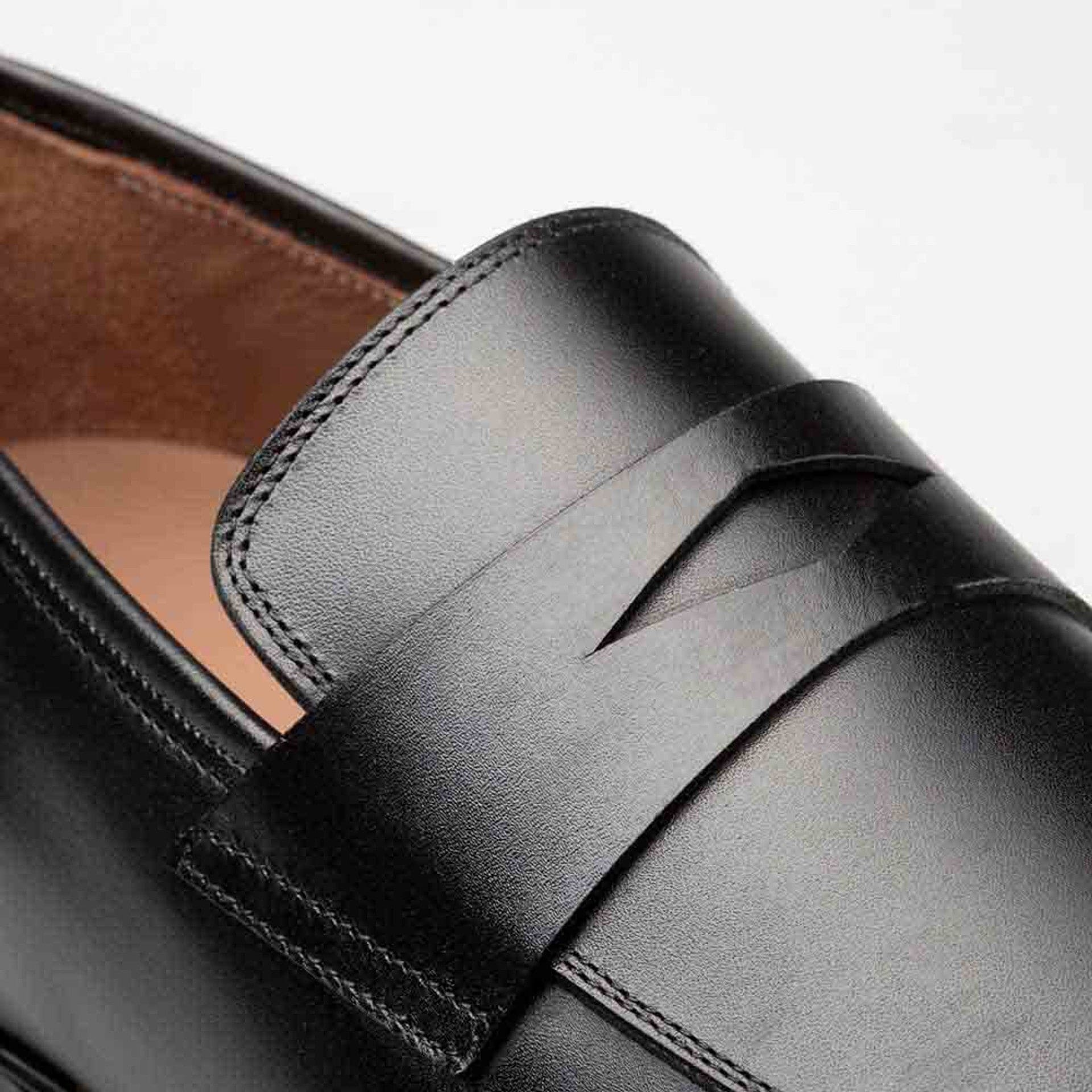 Men’s Mezlan Avenue Black Penny Loafer – Rubber Sole Leather Slip-On, Made in Spain